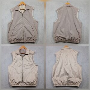 Ping Golf Vest Men's M Beige Reversible Windbreaker Lightweight Polyester